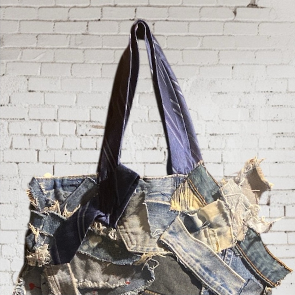 Patchwork Custom Denim Tote Bag - image 4